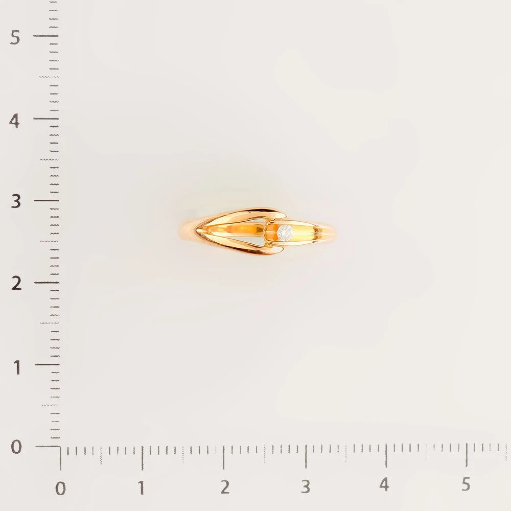 Кольцо с бриллиантом из красного золота 585 пробы