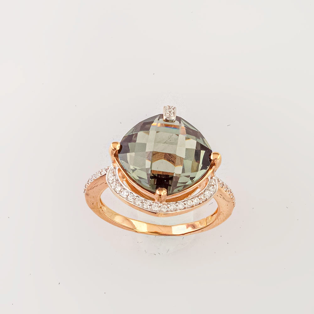 Кольцо с ситаллом из красного золота 585 пробы