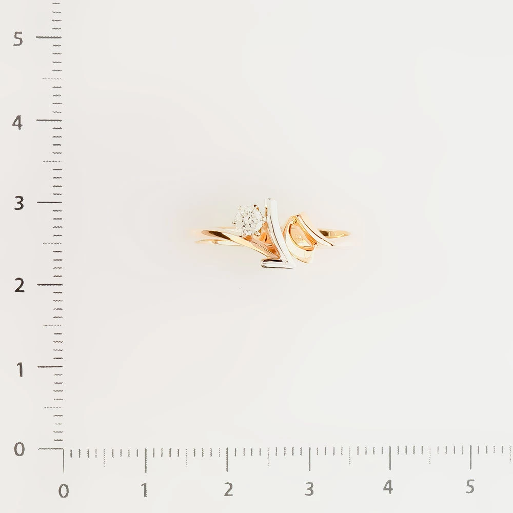 Кольцо с бриллиантом из красного золота 585 пробы