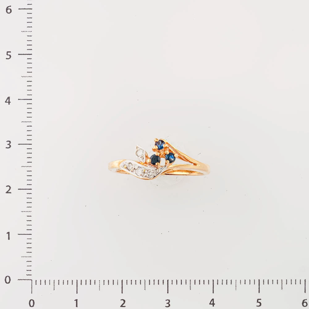 Кольцо с сапфиром из красного золота 585 пробы