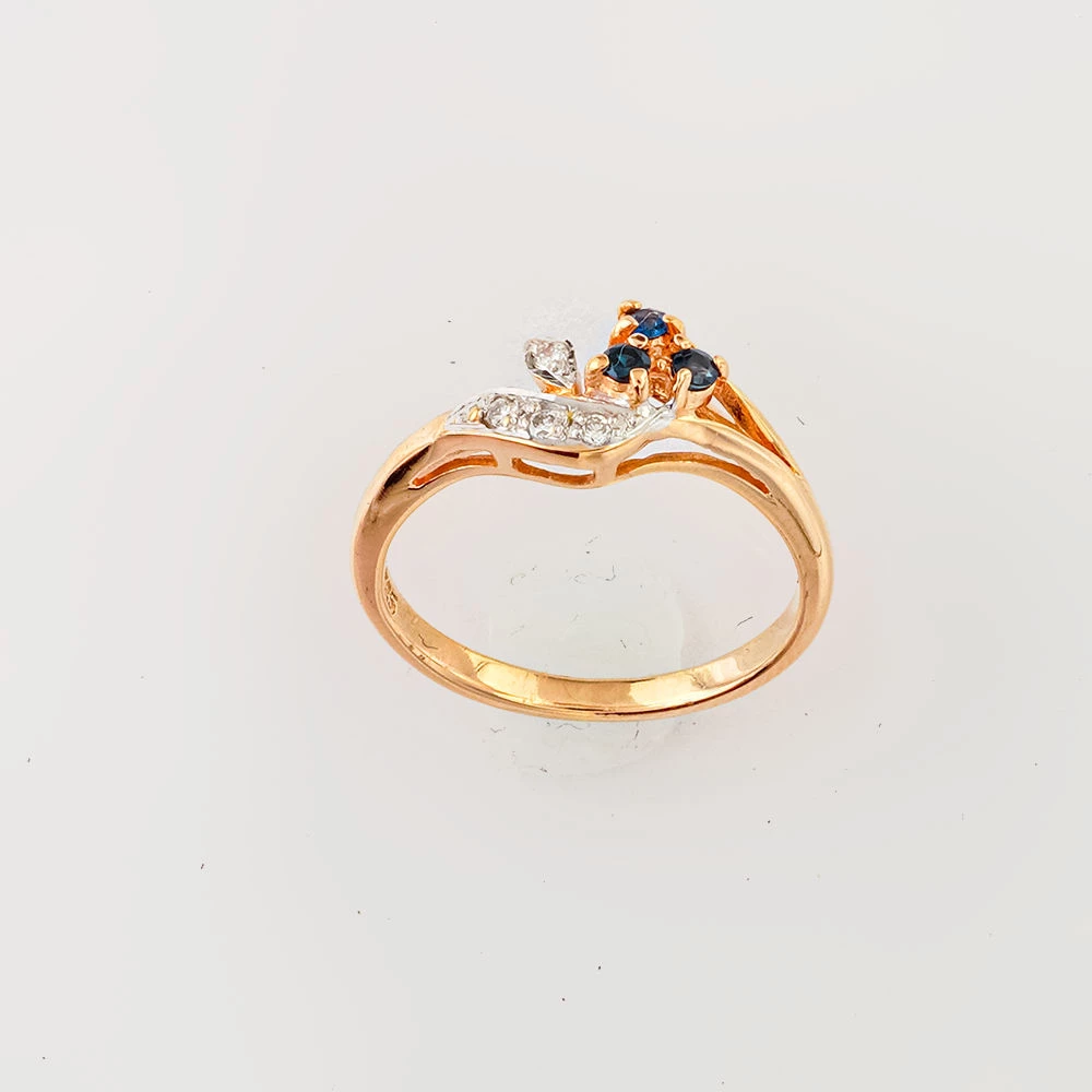 Кольцо с сапфиром из красного золота 585 пробы