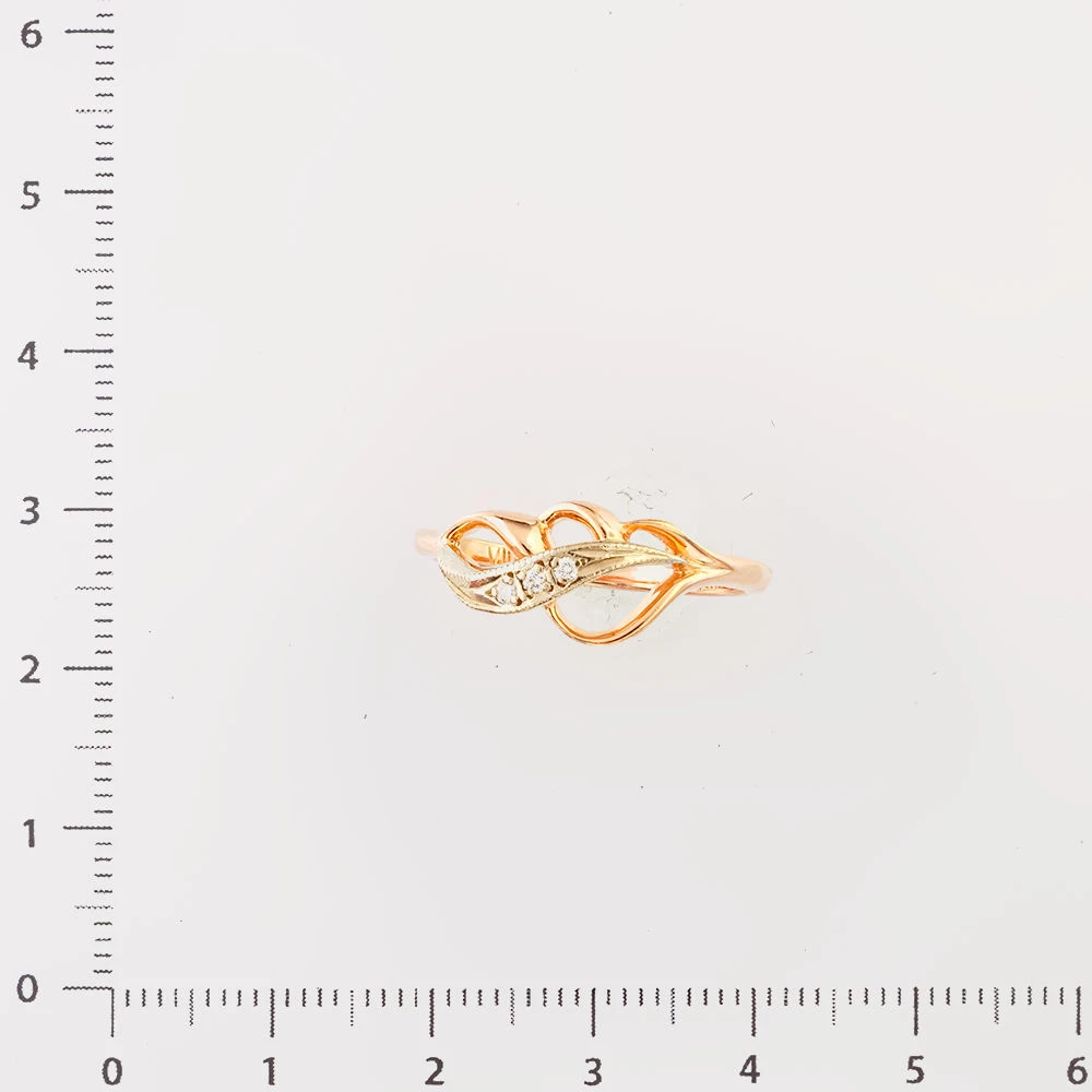 Кольцо с бриллиантом из красного золота 585 пробы