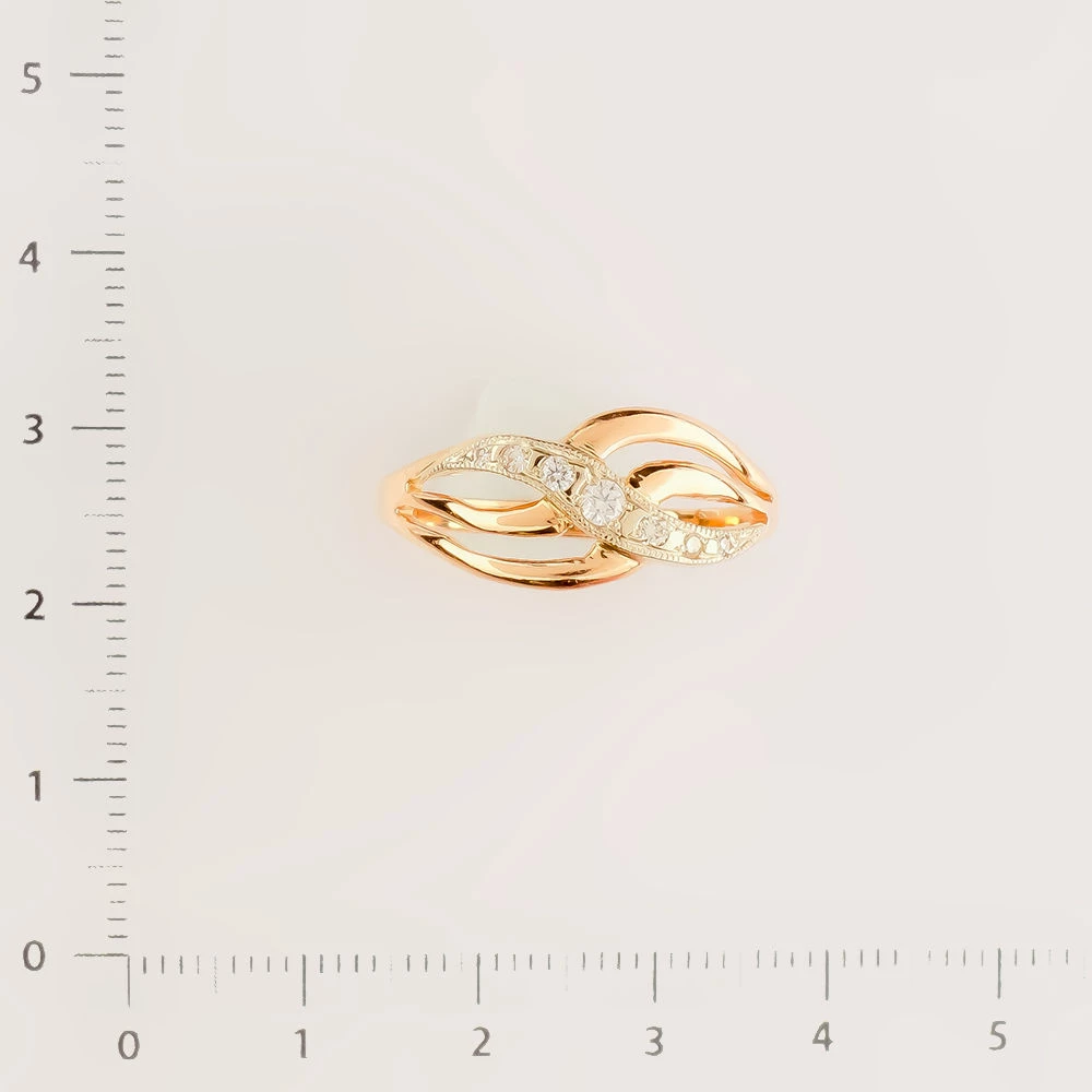 Кольцо с бриллиантом из красного золота 585 пробы