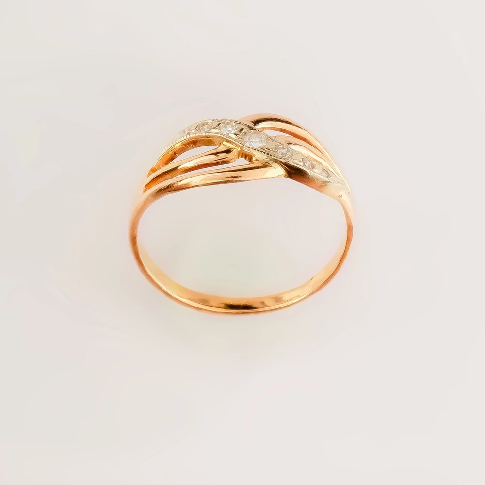 Кольцо с бриллиантом из красного золота 585 пробы