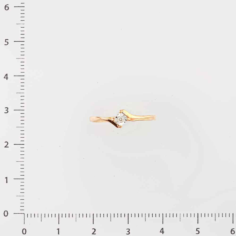 Кольцо с бриллиантом из красного золота 585 пробы