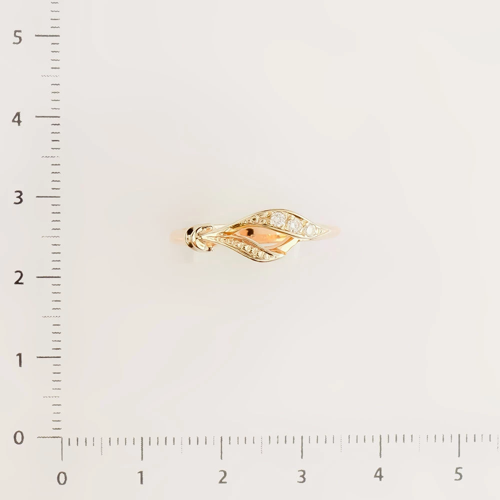 Кольцо с бриллиантом из красного золота 585 пробы