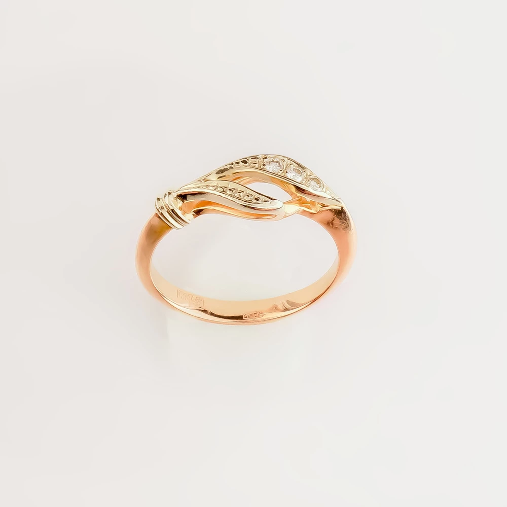 Кольцо с бриллиантом из красного золота 585 пробы