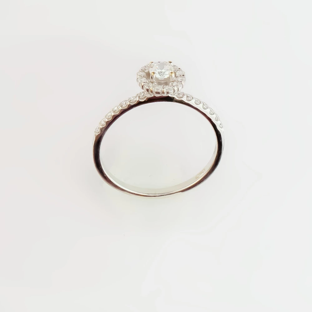 Кольцо с бриллиантом из белого золота 585 пробы