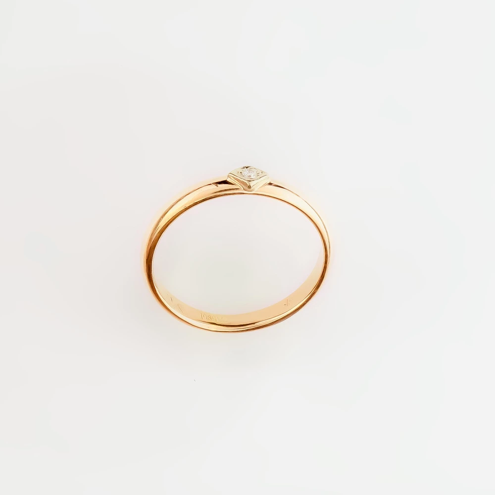 Кольцо с бриллиантом из красного золота 585 пробы