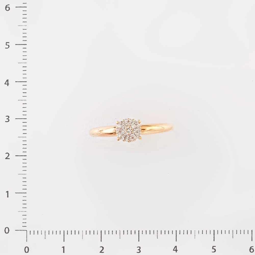 Кольцо с бриллиантом из красного золота 585 пробы