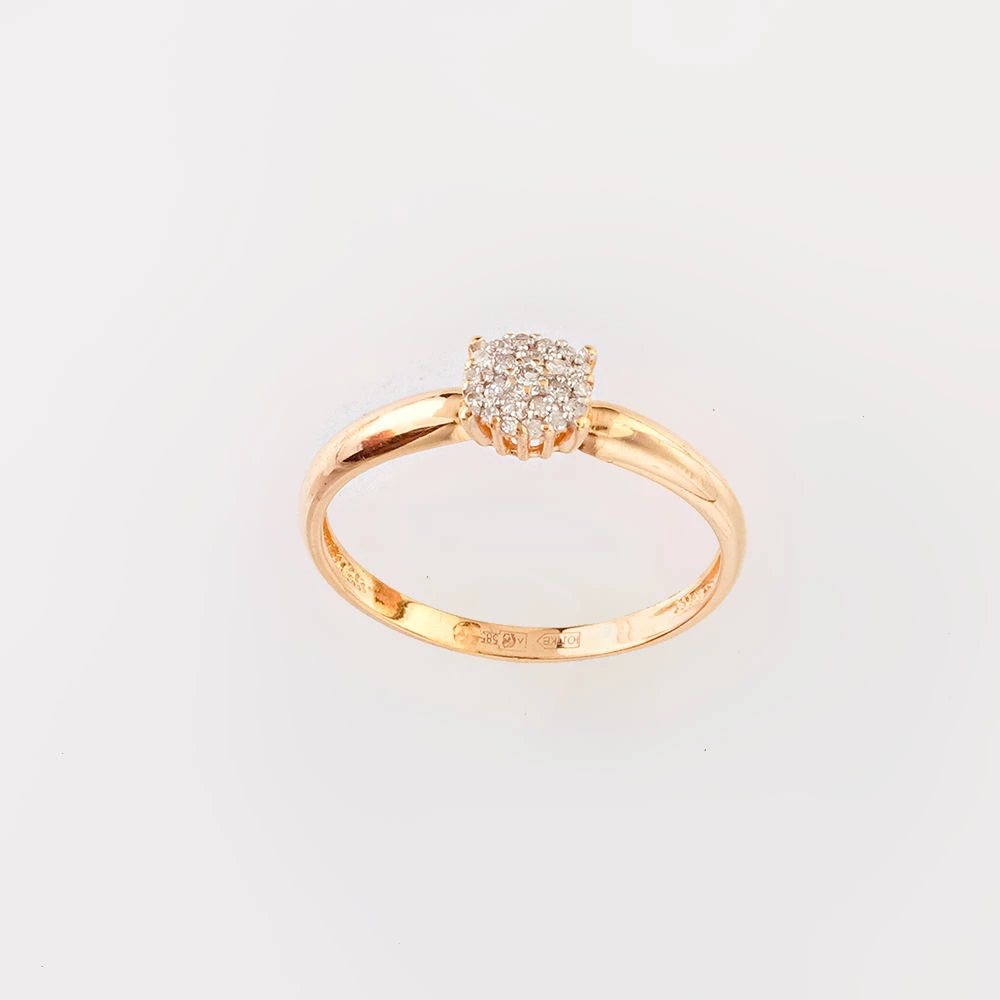 Кольцо с бриллиантом из красного золота 585 пробы