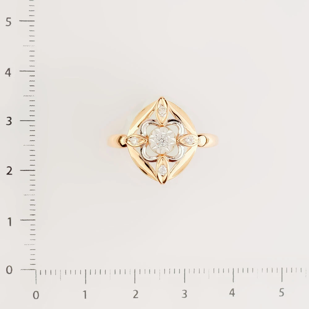 Кольцо с бриллиантом из красного золота 585 пробы