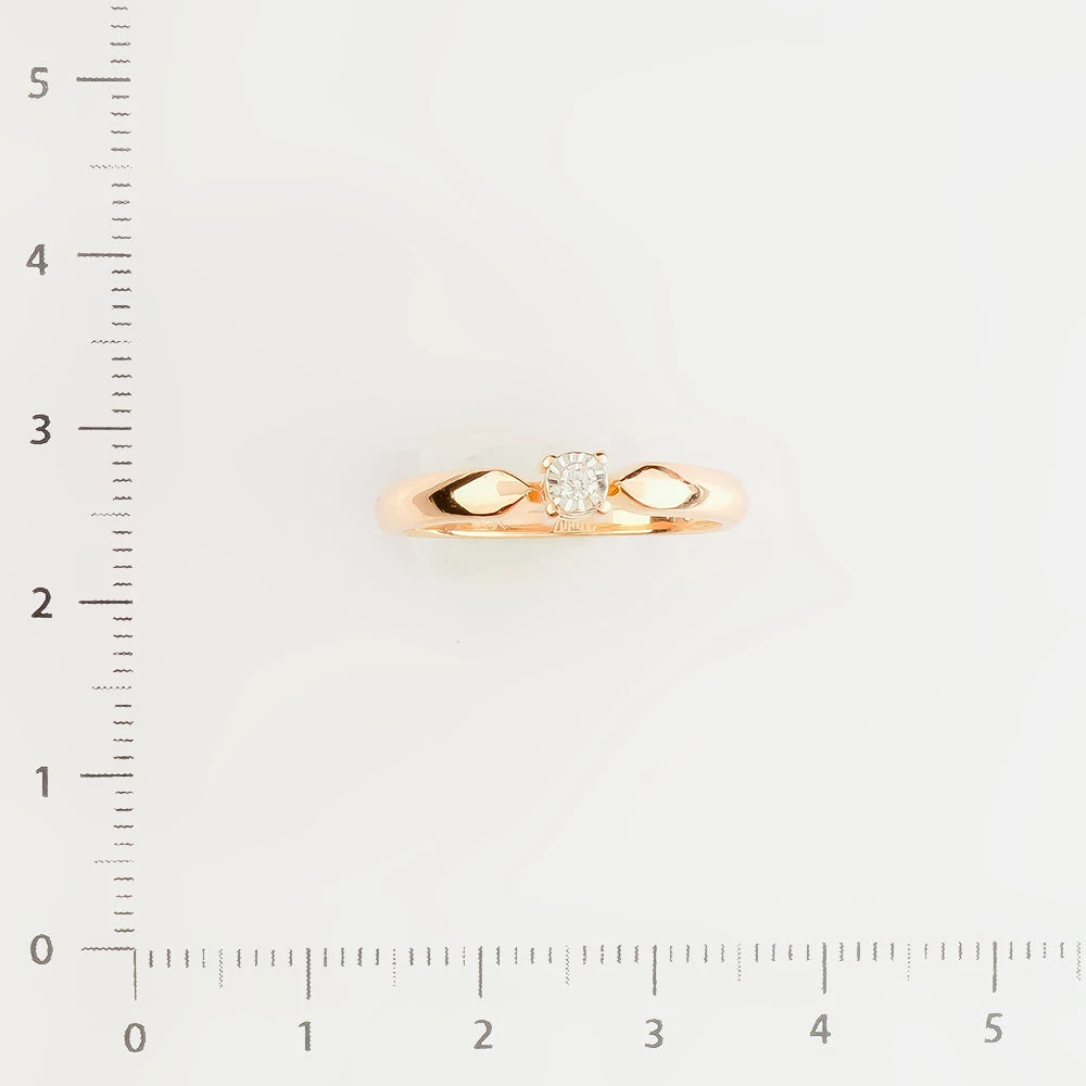 Кольцо с бриллиантом из красного золота 585 пробы