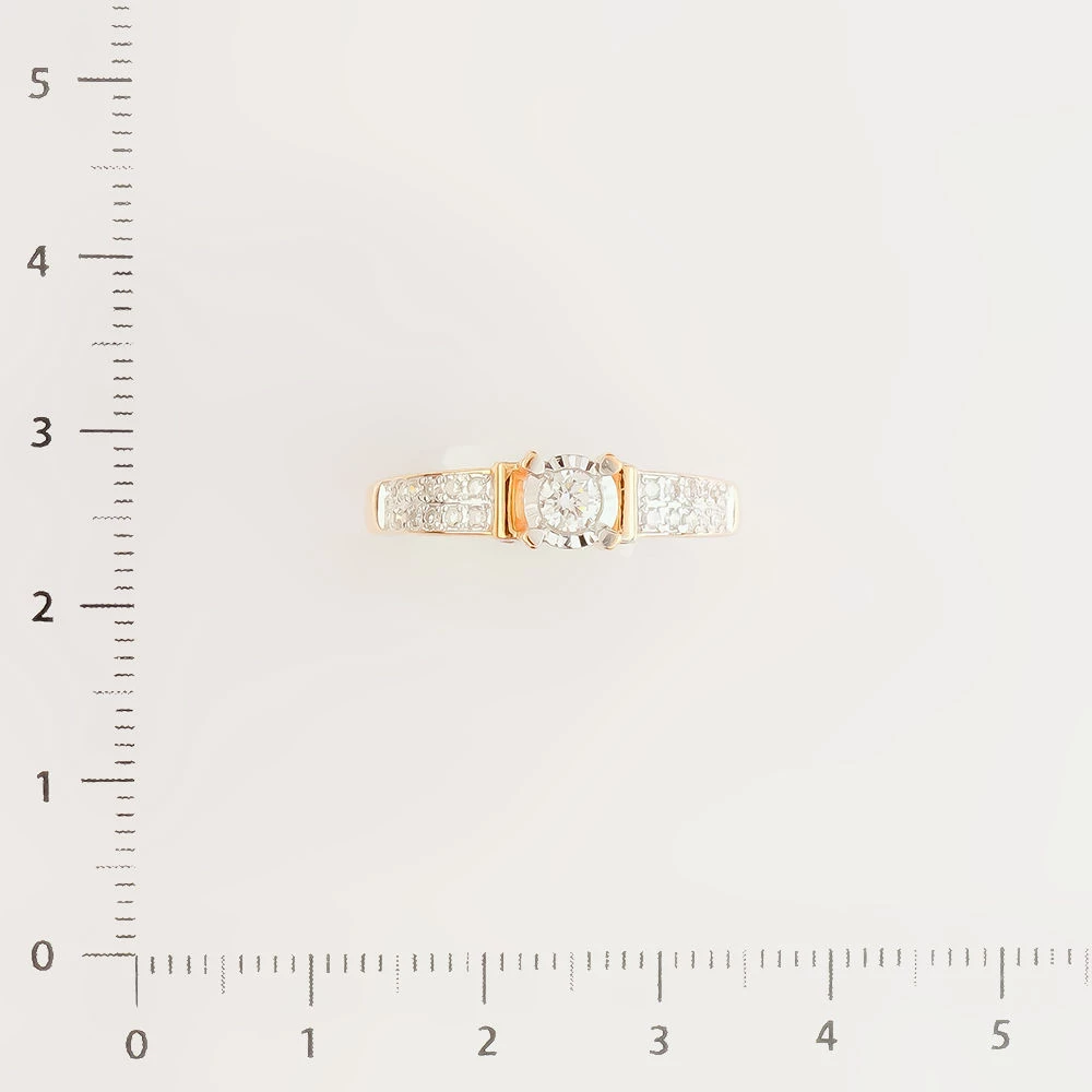 Кольцо с бриллиантом из красного золота 585 пробы