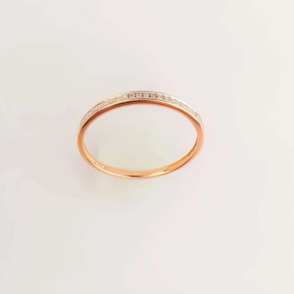 Кольцо с бриллиантом из красного золота 585 пробы