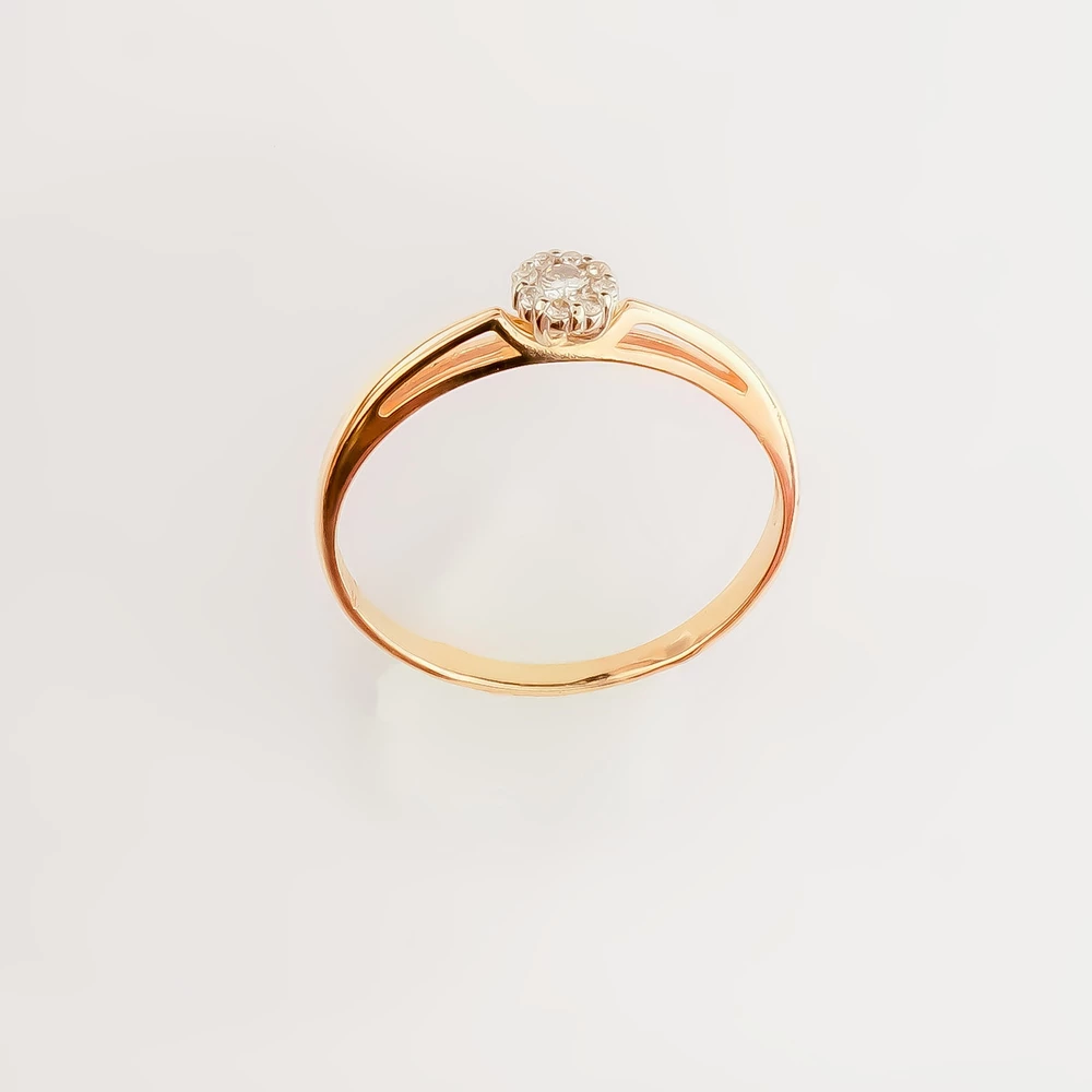 Кольцо с бриллиантом из красного золота 585 пробы