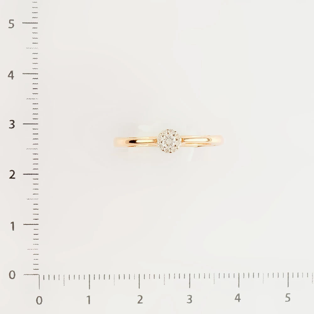 Кольцо с бриллиантом из красного золота 585 пробы