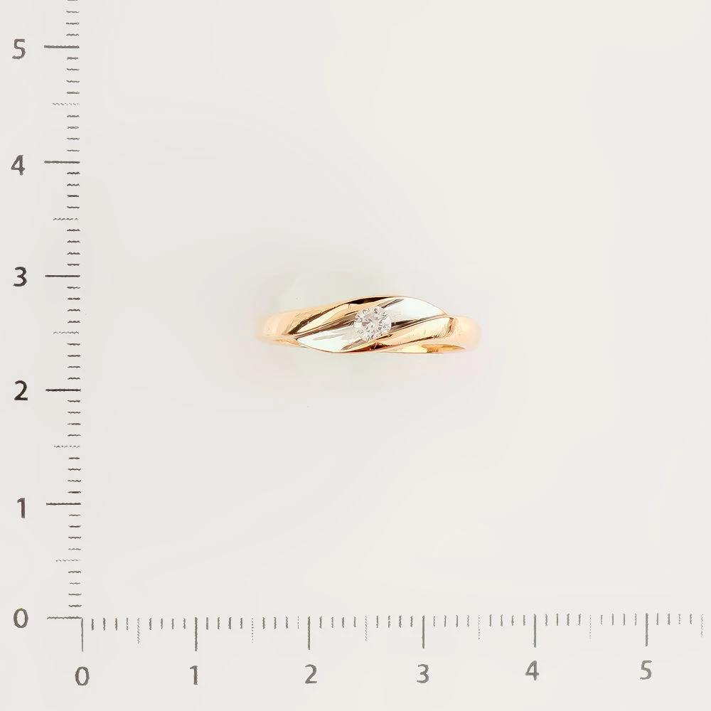 Кольцо с бриллиантом из красного золота 585 пробы