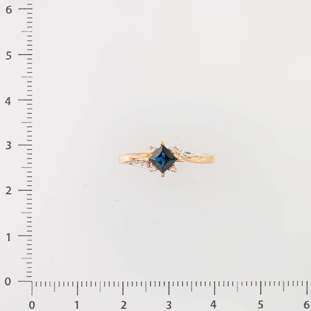 Кольцо с сапфиром из красного золота 585 пробы