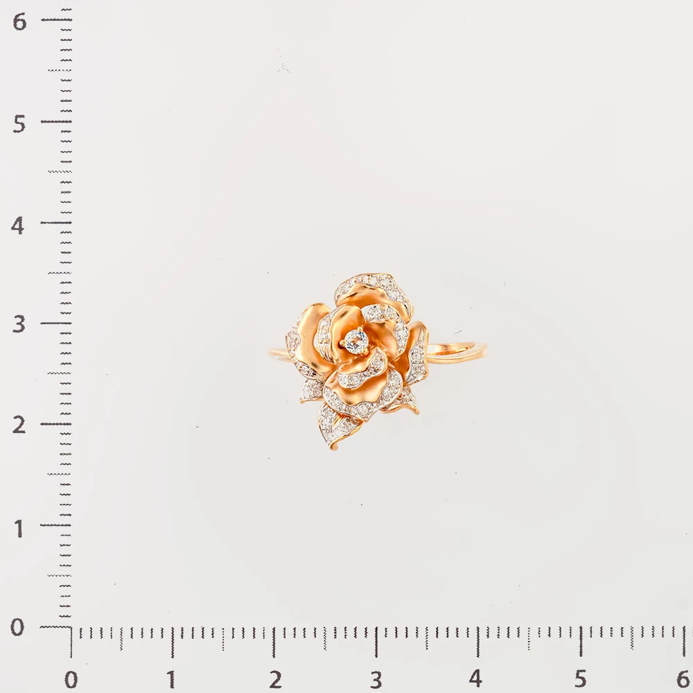 Кольцо с бриллиантом из красного золота 585 пробы