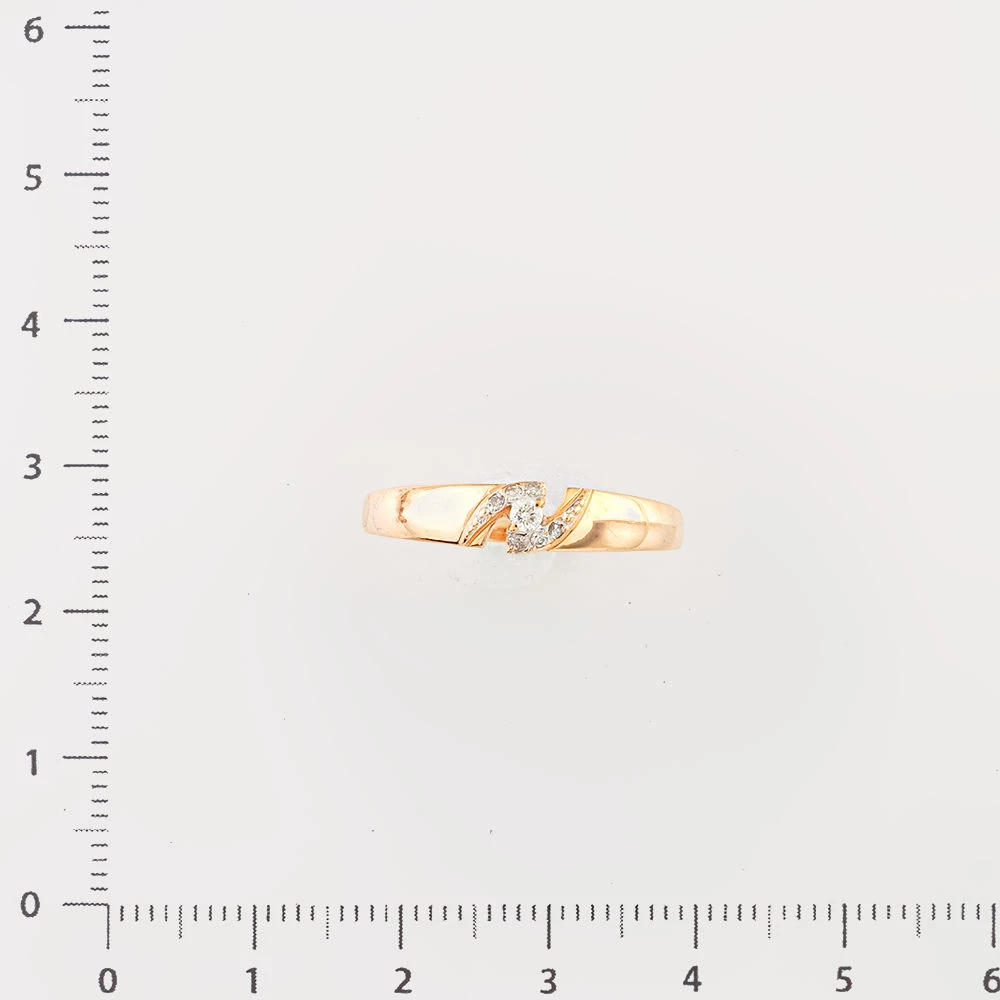 Кольцо с бриллиантом из красного золота 585 пробы