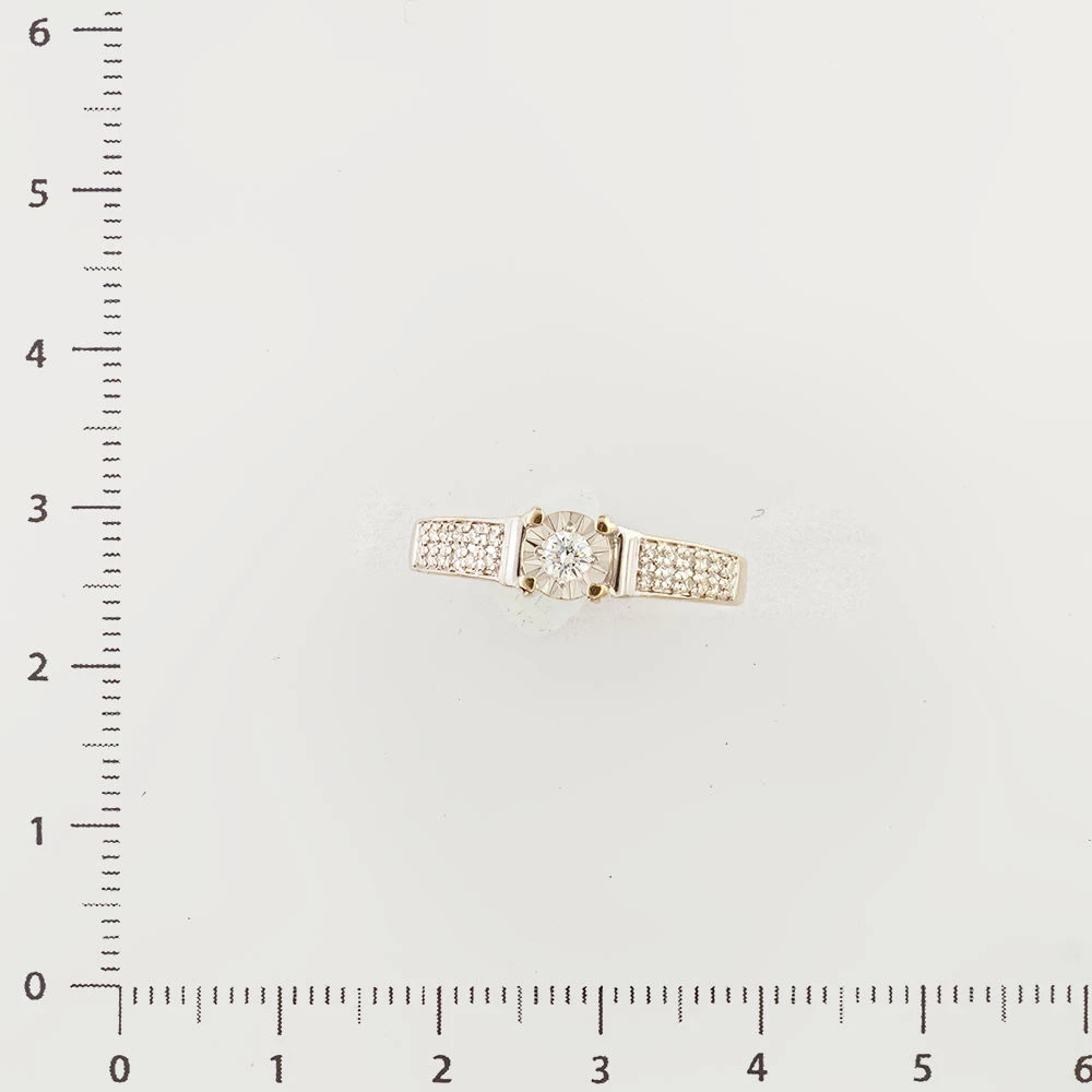 Кольцо с бриллиантом из красного золота 585 пробы