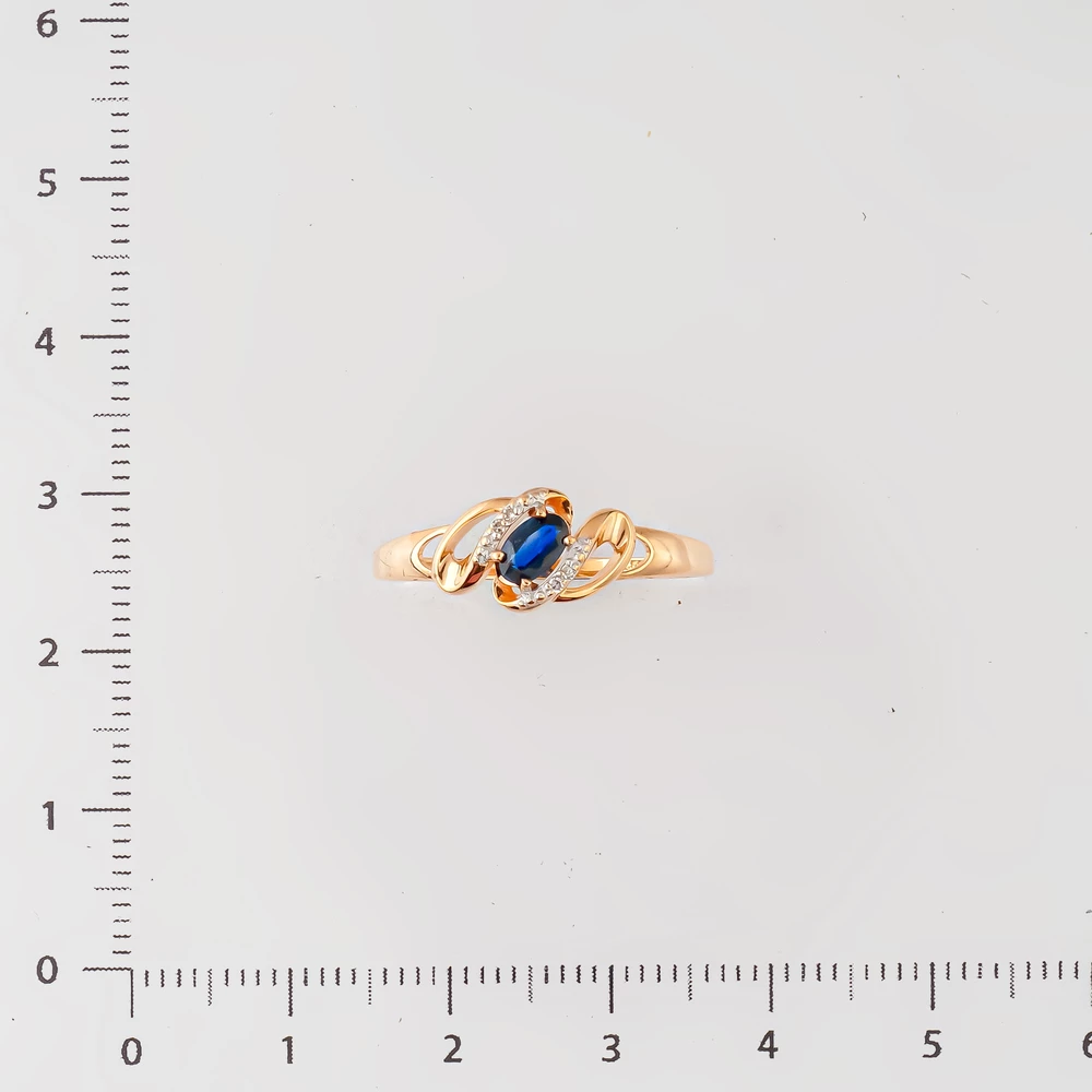 Кольцо с сапфиром из красного золота 585 пробы