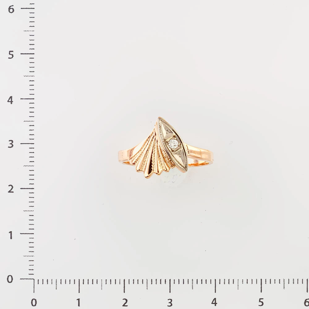 Кольцо с бриллиантом из красного золота 585 пробы