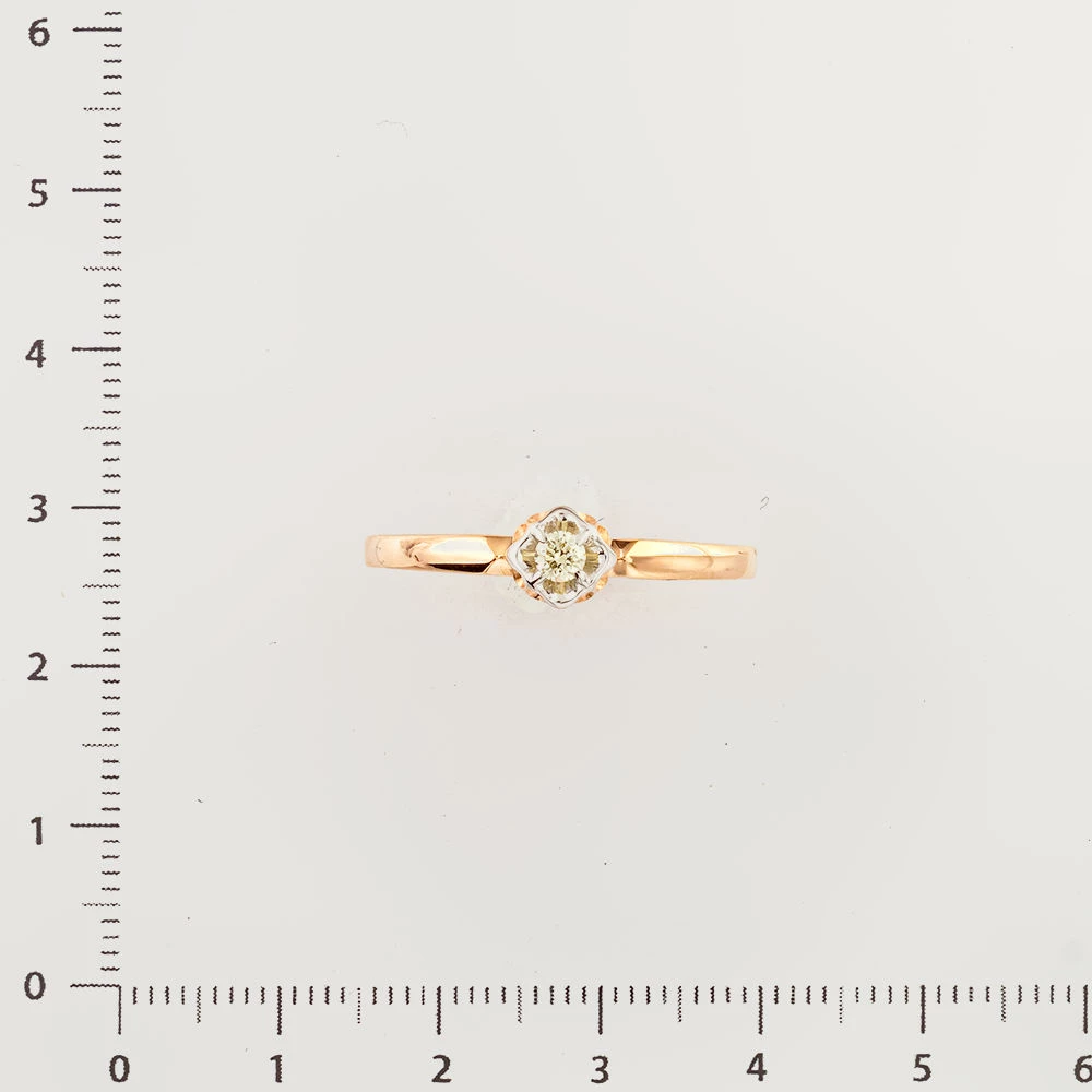 Кольцо с бриллиантом из красного золота 585 пробы