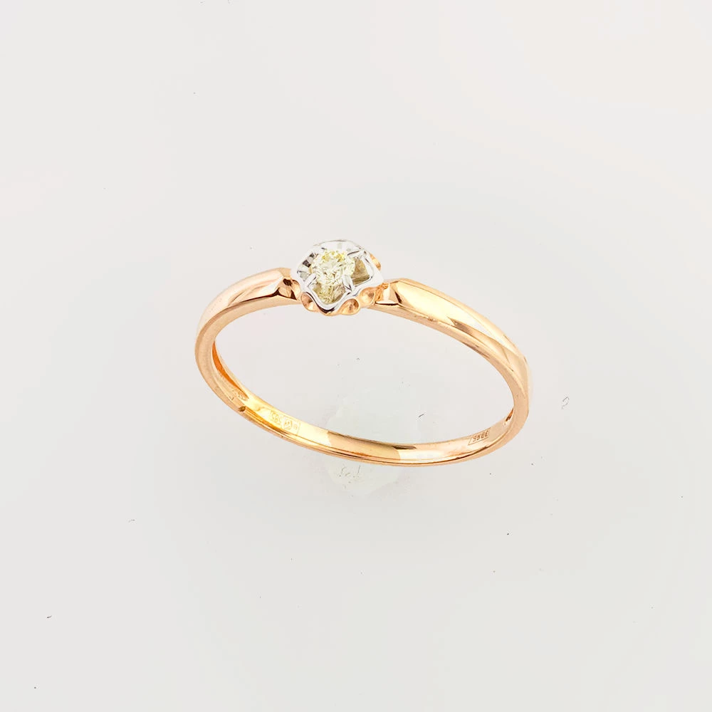 Кольцо с бриллиантом из красного золота 585 пробы