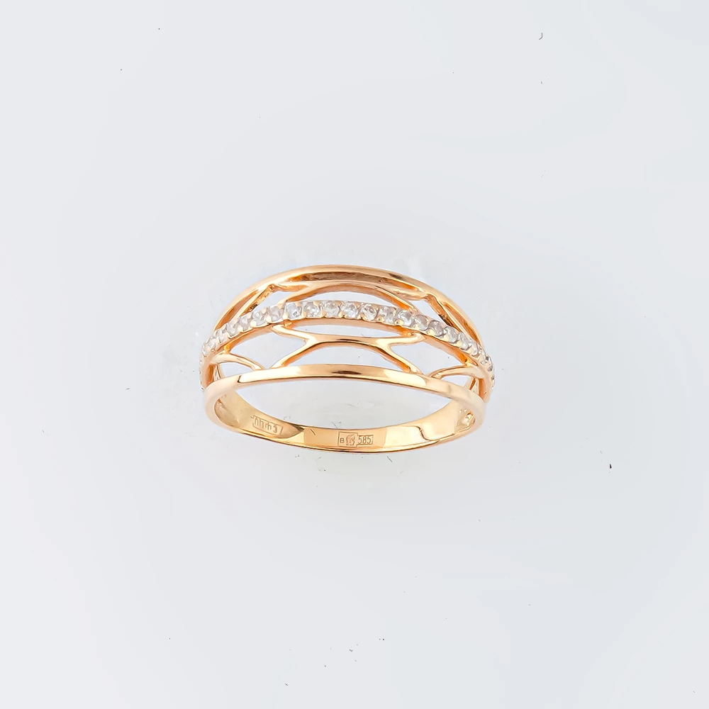 Кольцо с бриллиантом из красного золота 585 пробы