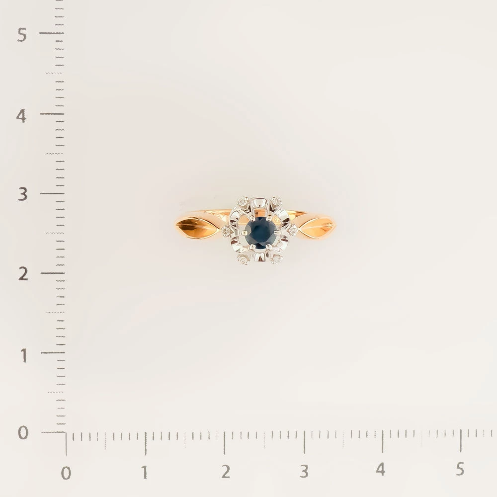 Кольцо с сапфиром из красного золота 585 пробы