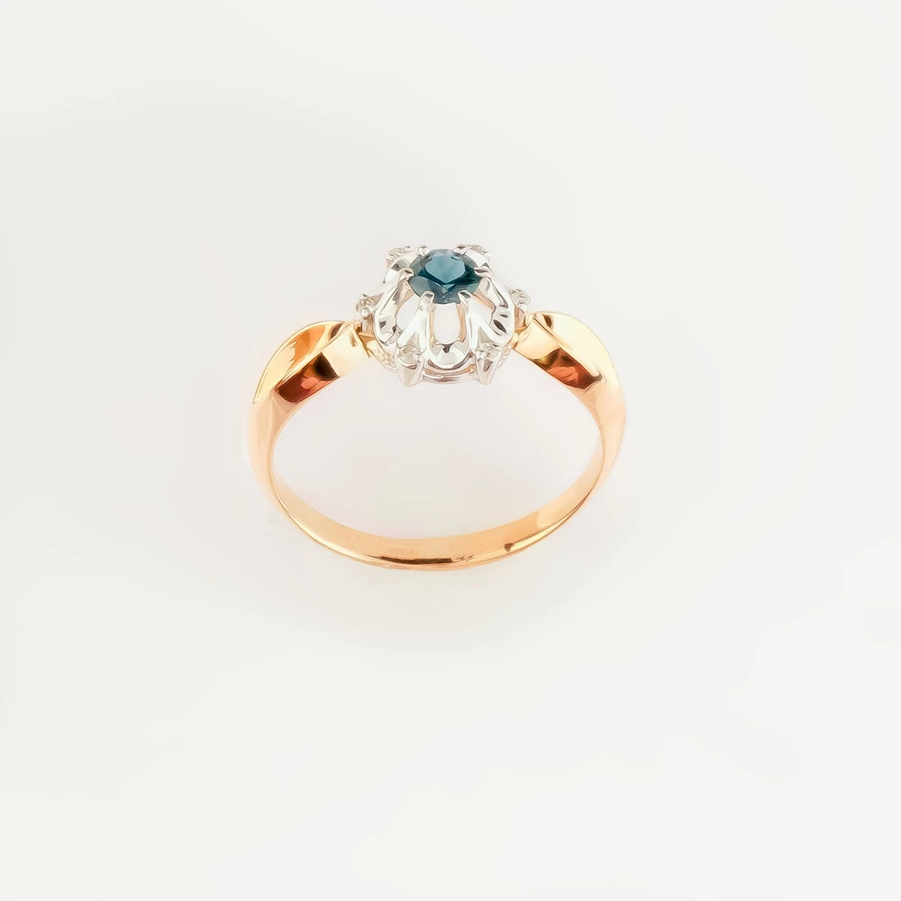 Кольцо с сапфиром из красного золота 585 пробы