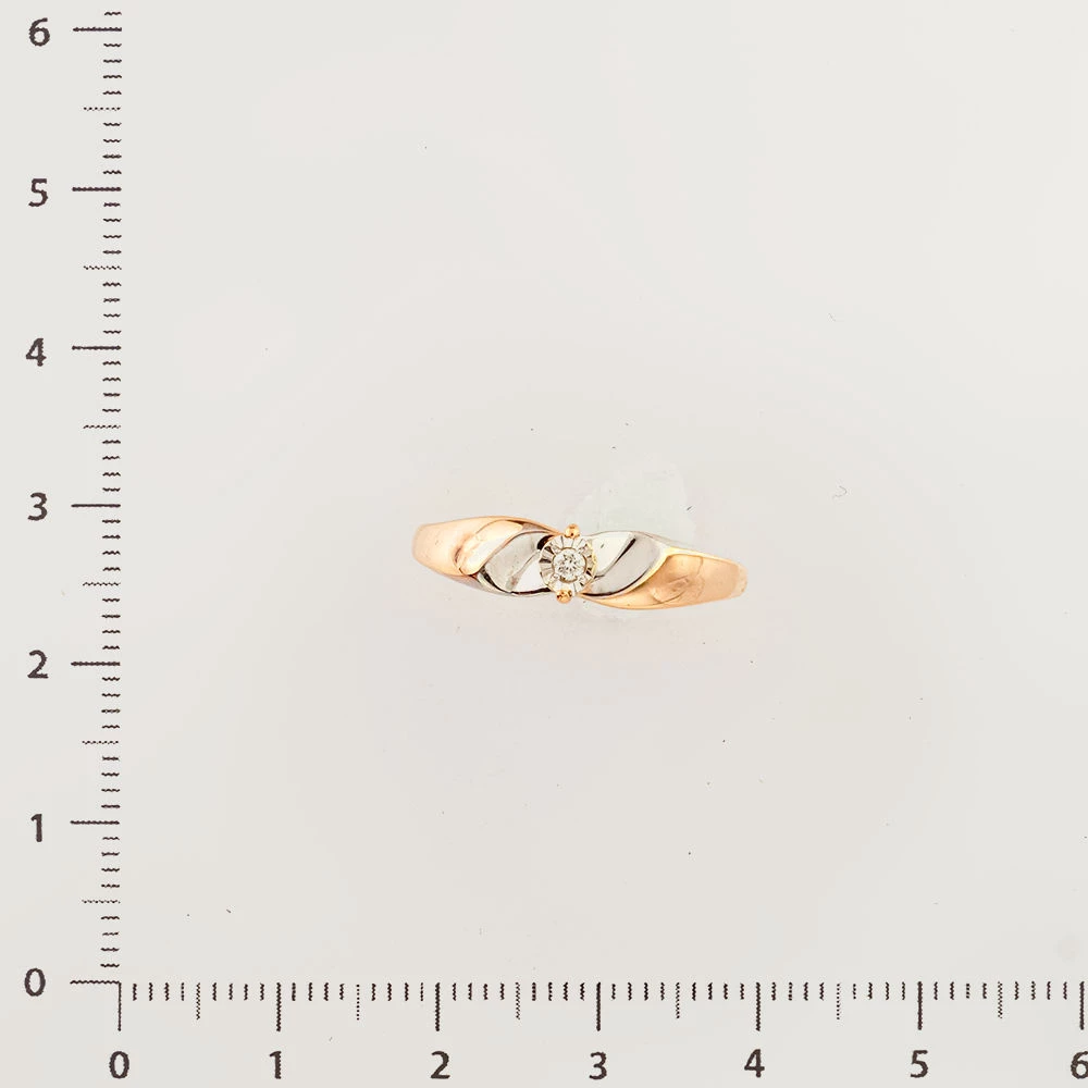 Кольцо с бриллиантом из красного золота 585 пробы