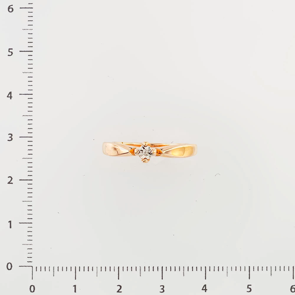 Кольцо с бриллиантом из красного золота 585 пробы