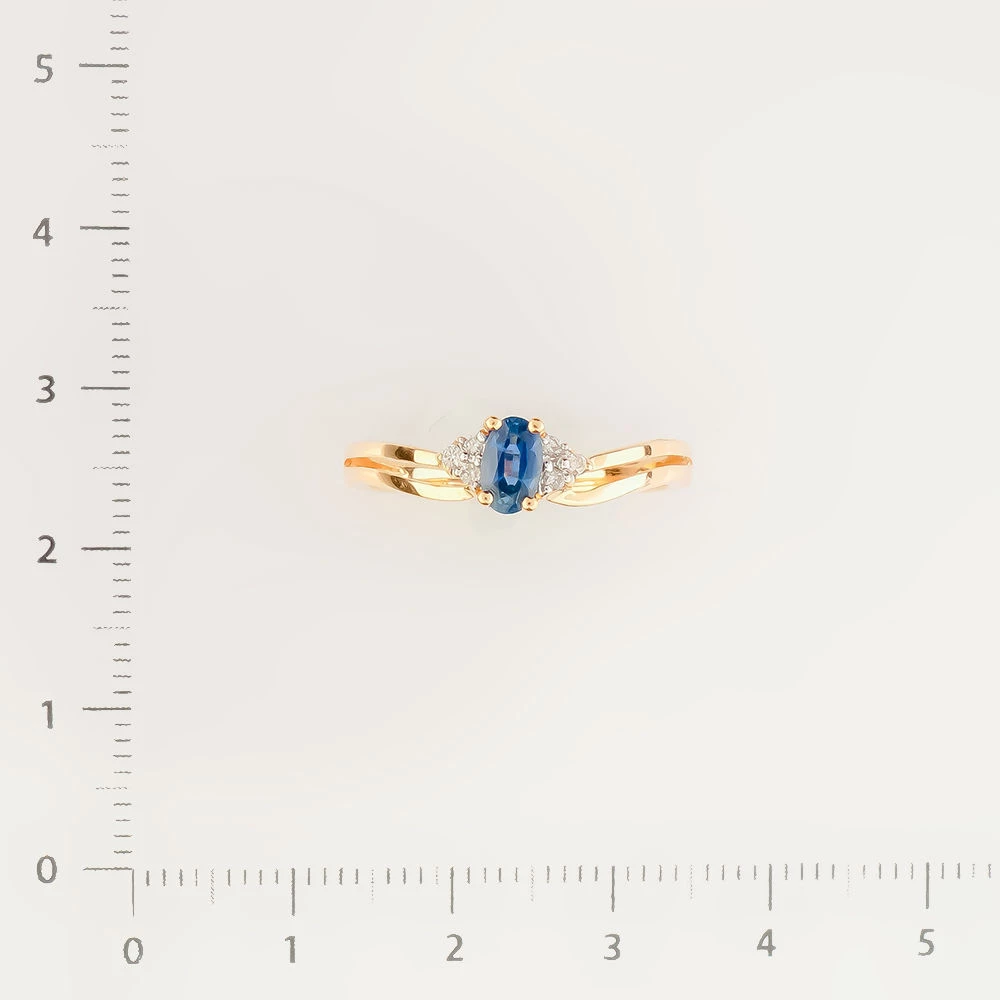 Кольцо с сапфиром из красного золота 585 пробы