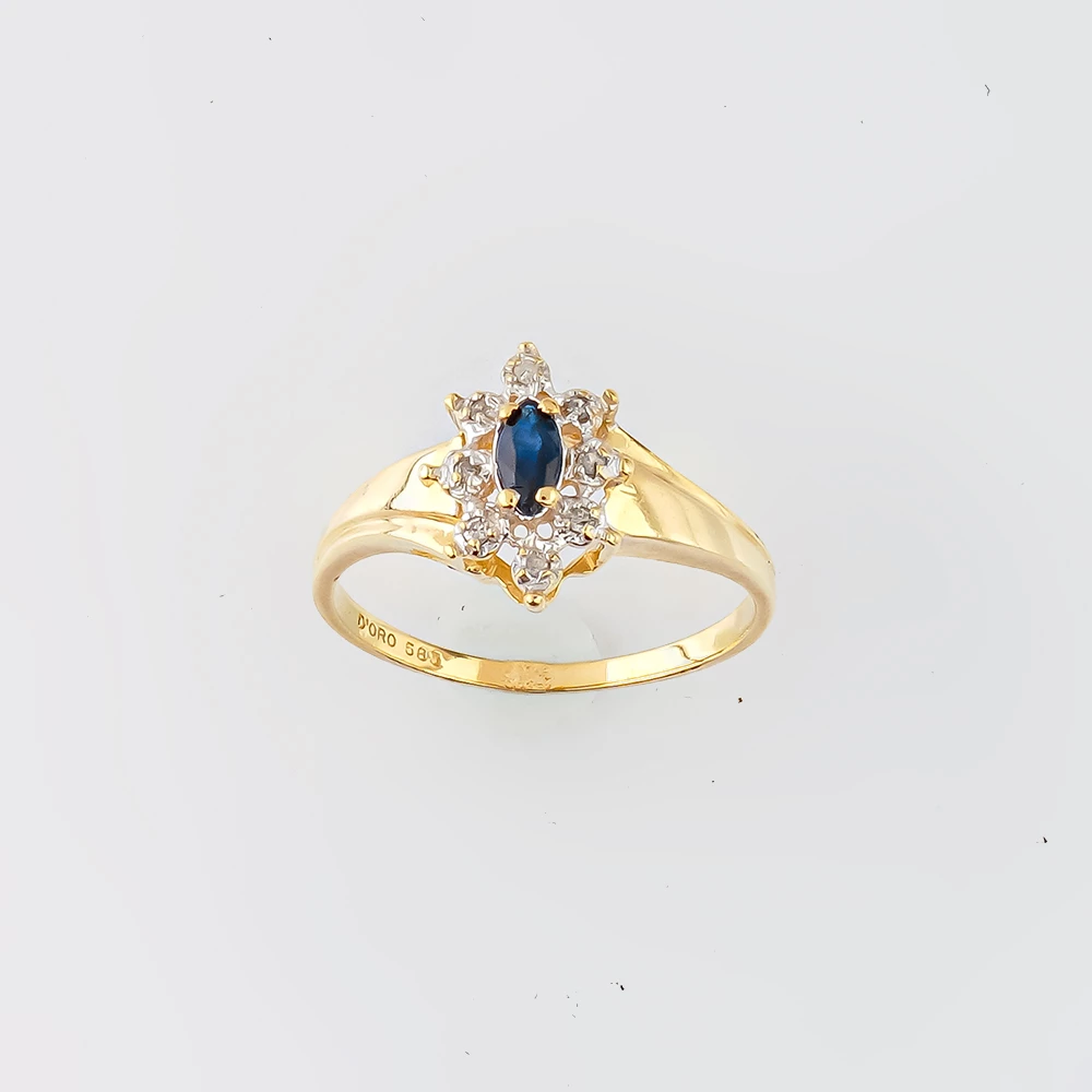 Кольцо с сапфиром из красного золота 583 пробы