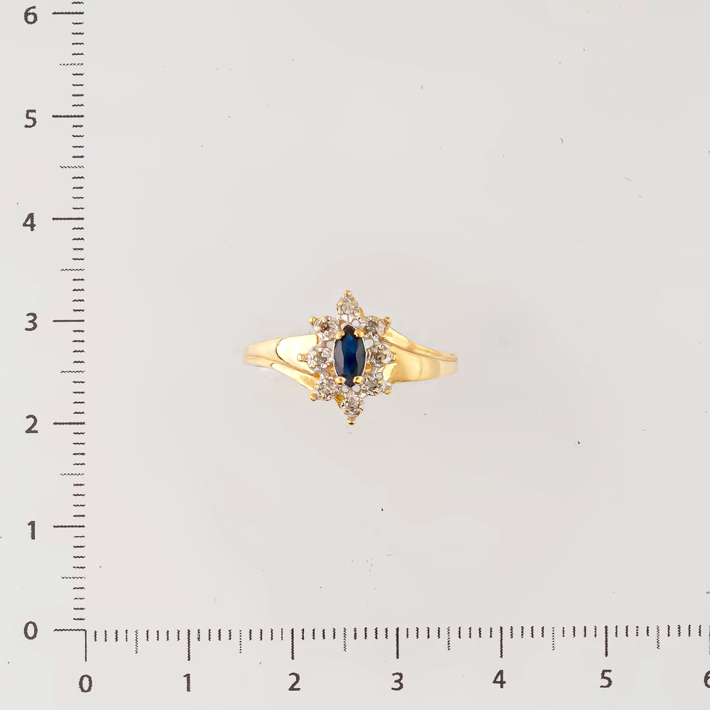 Кольцо с сапфиром из красного золота 583 пробы