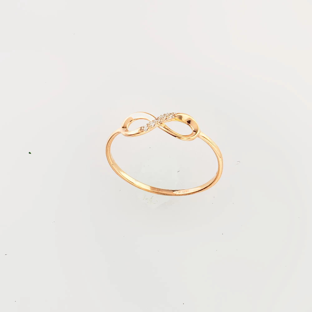 Кольцо с бриллиантом из красного золота 585 пробы