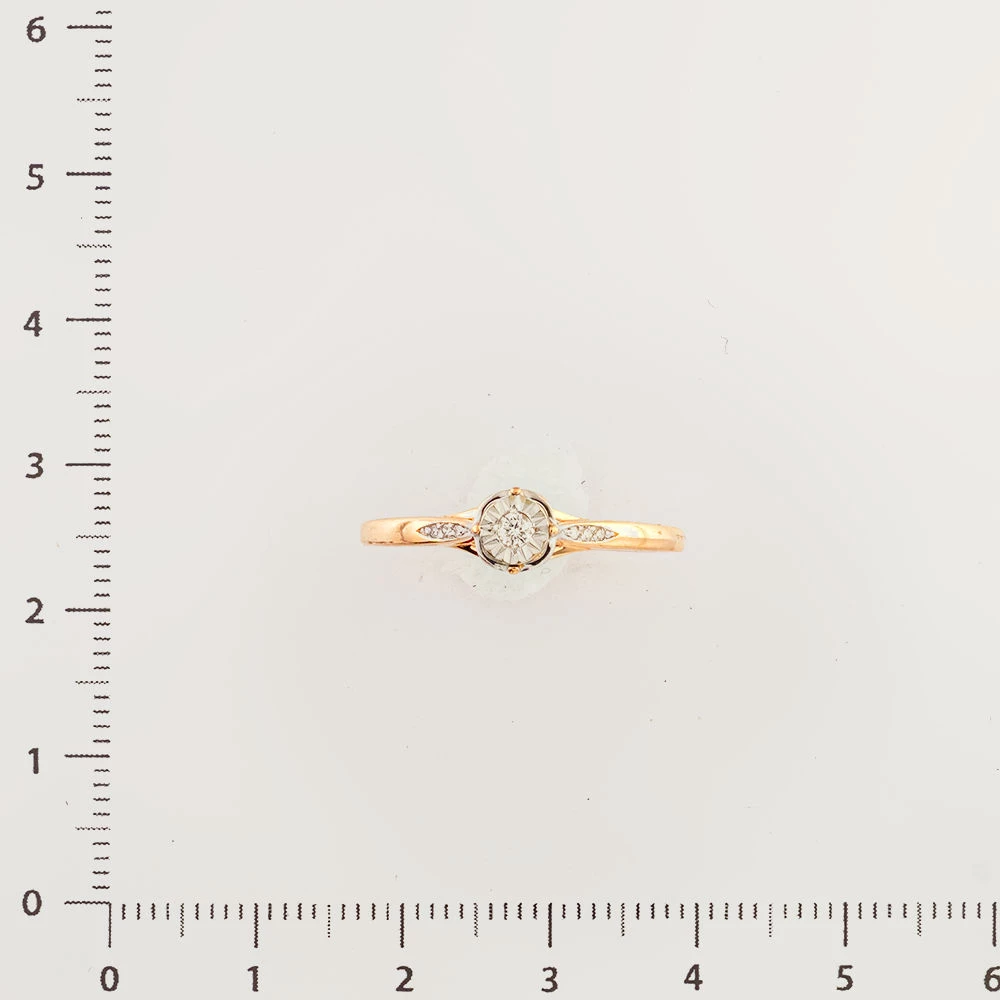 Кольцо с бриллиантом из красного золота 585 пробы