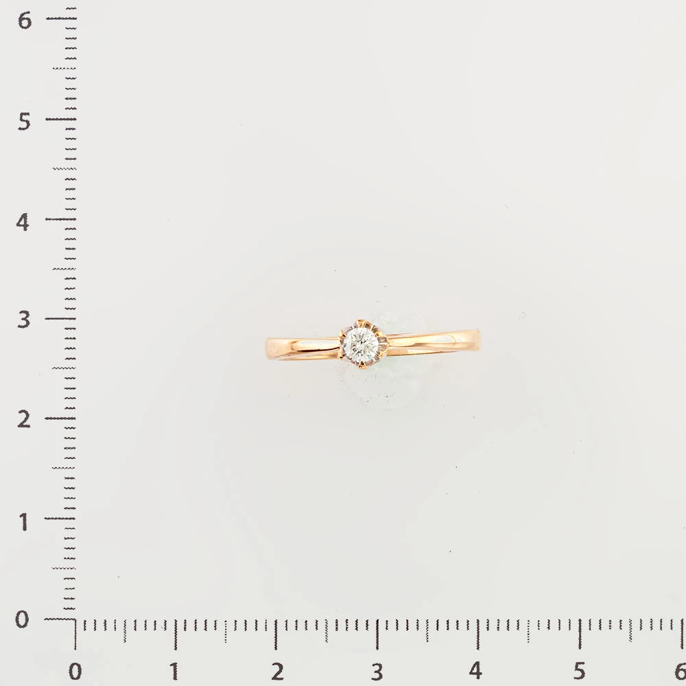 Кольцо с бриллиантом из красного золота 585 пробы