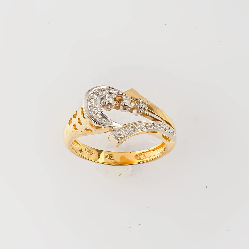 Кольцо с бриллиантом из желтого золота 585 пробы