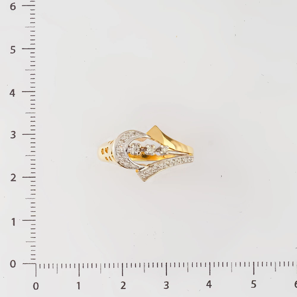 Кольцо с бриллиантом из желтого золота 585 пробы