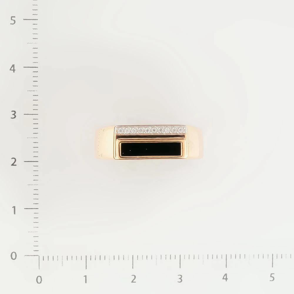 Кольцо с ониксом из красного золота 585 пробы