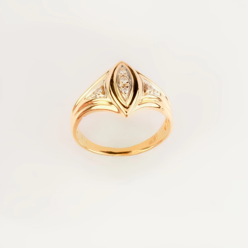 Кольцо с бриллиантом из красного золота 585 пробы