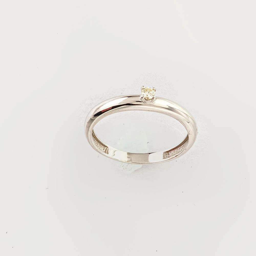 Кольцо с бриллиантом из белого золота 585 пробы