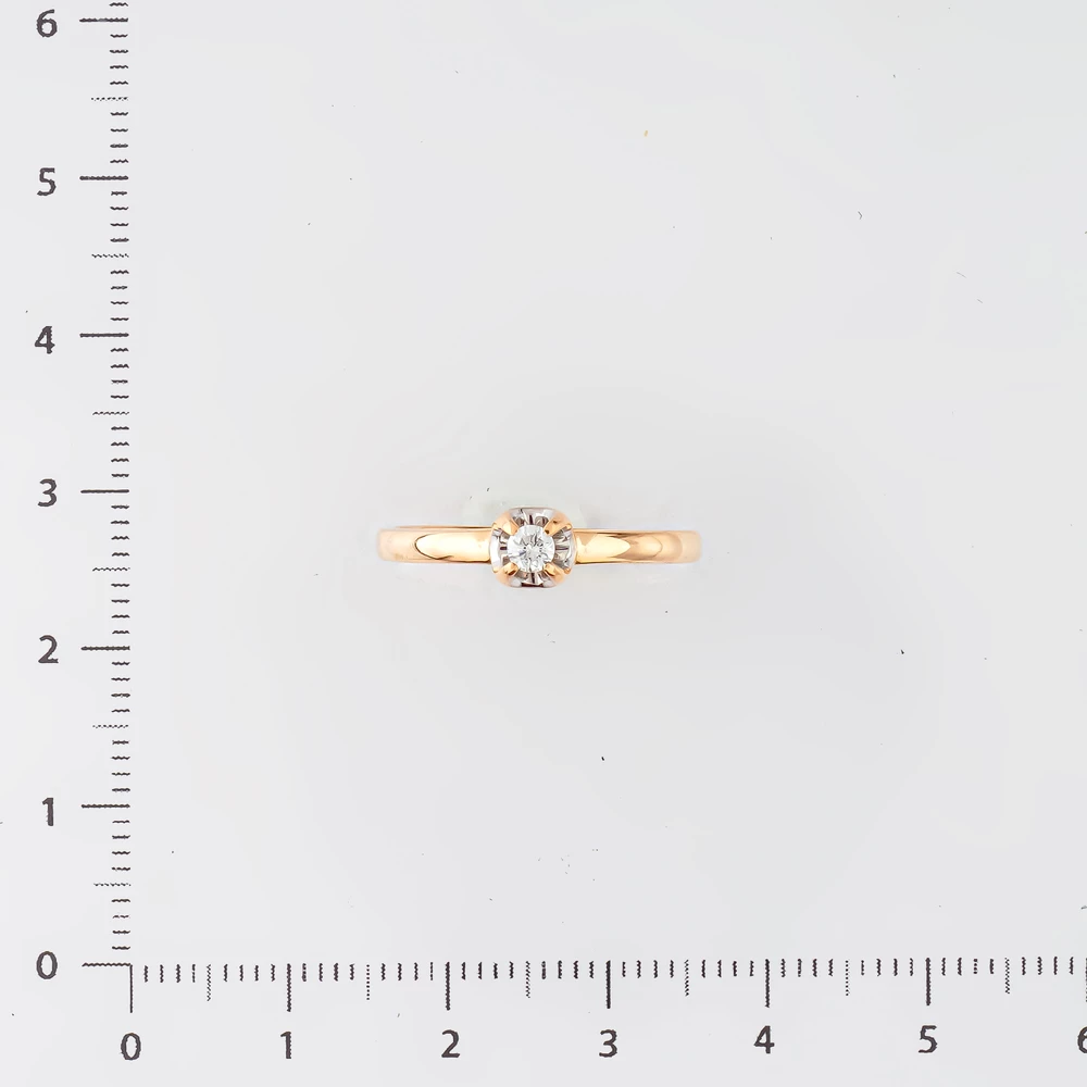 Кольцо с бриллиантом из красного золота 585 пробы