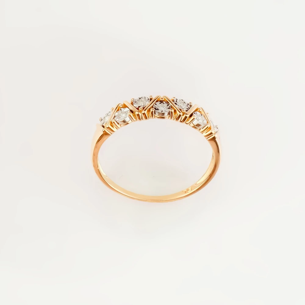 Кольцо с бриллиантом из красного золота 585 пробы