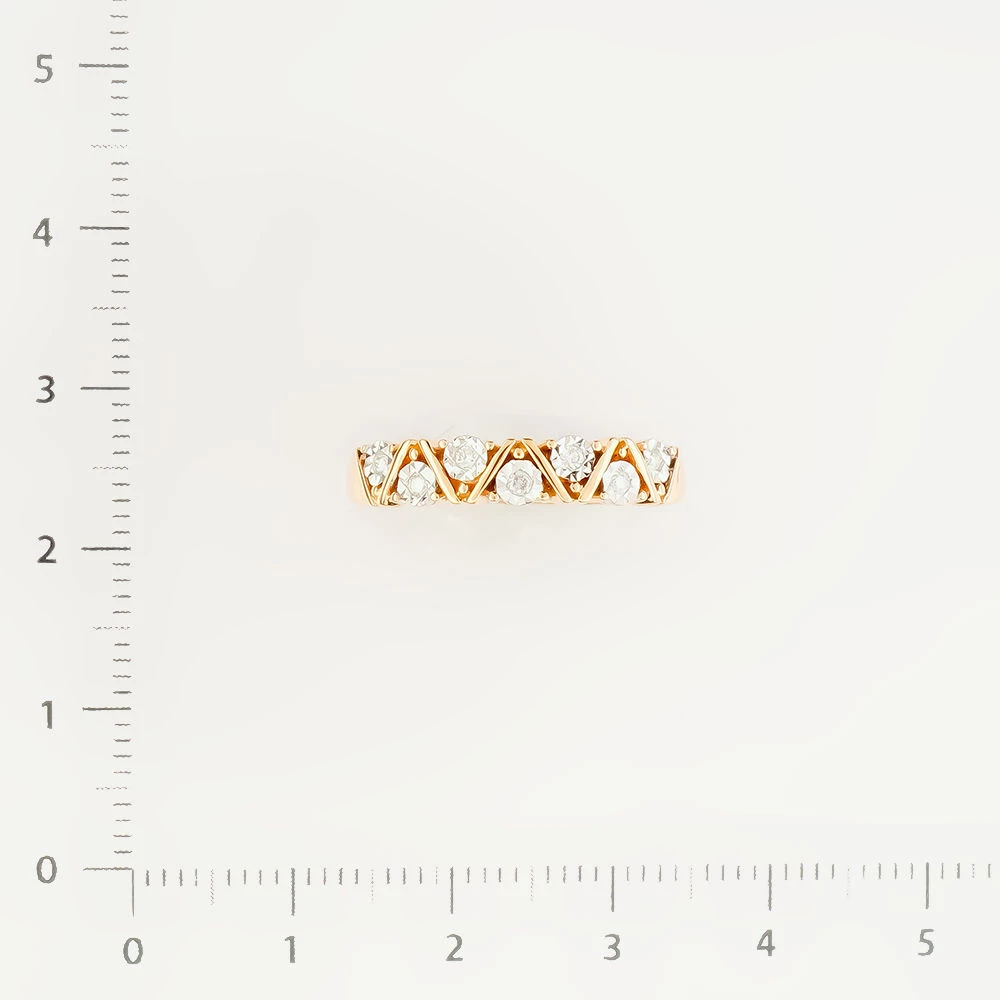 Кольцо с бриллиантом из красного золота 585 пробы