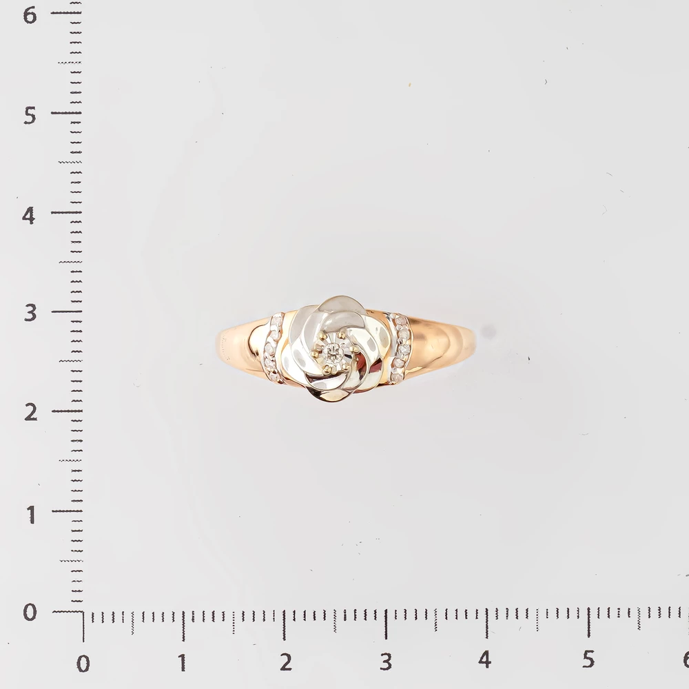 Кольцо с бриллиантом из красного золота 585 пробы